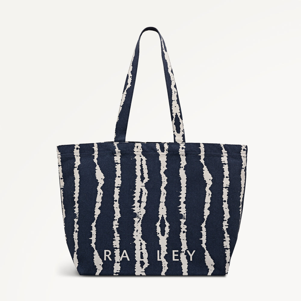 Tie Dye Stripe Large East West Open Top Tote - RCG/100/202