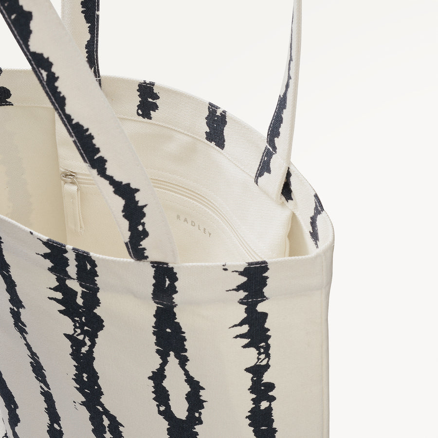 Tie Dye Stripe Medium Open Top Tote Natural - 113931