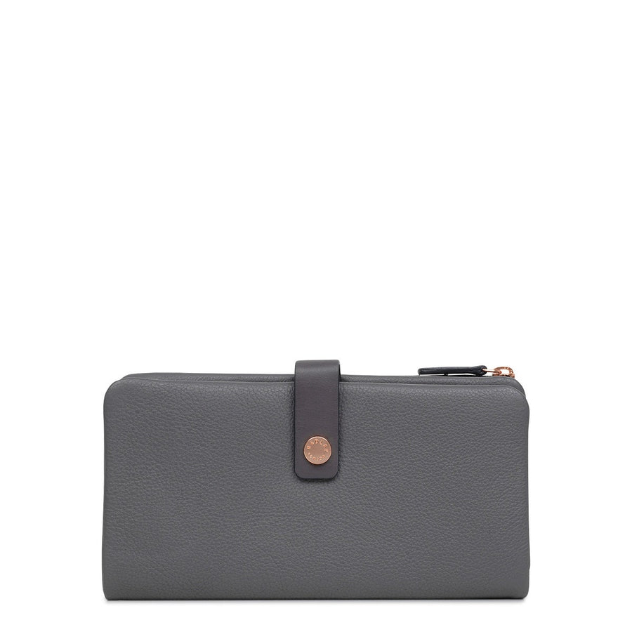 Larkswood Leather Large Bifold Wallet in Charcoal - 13703