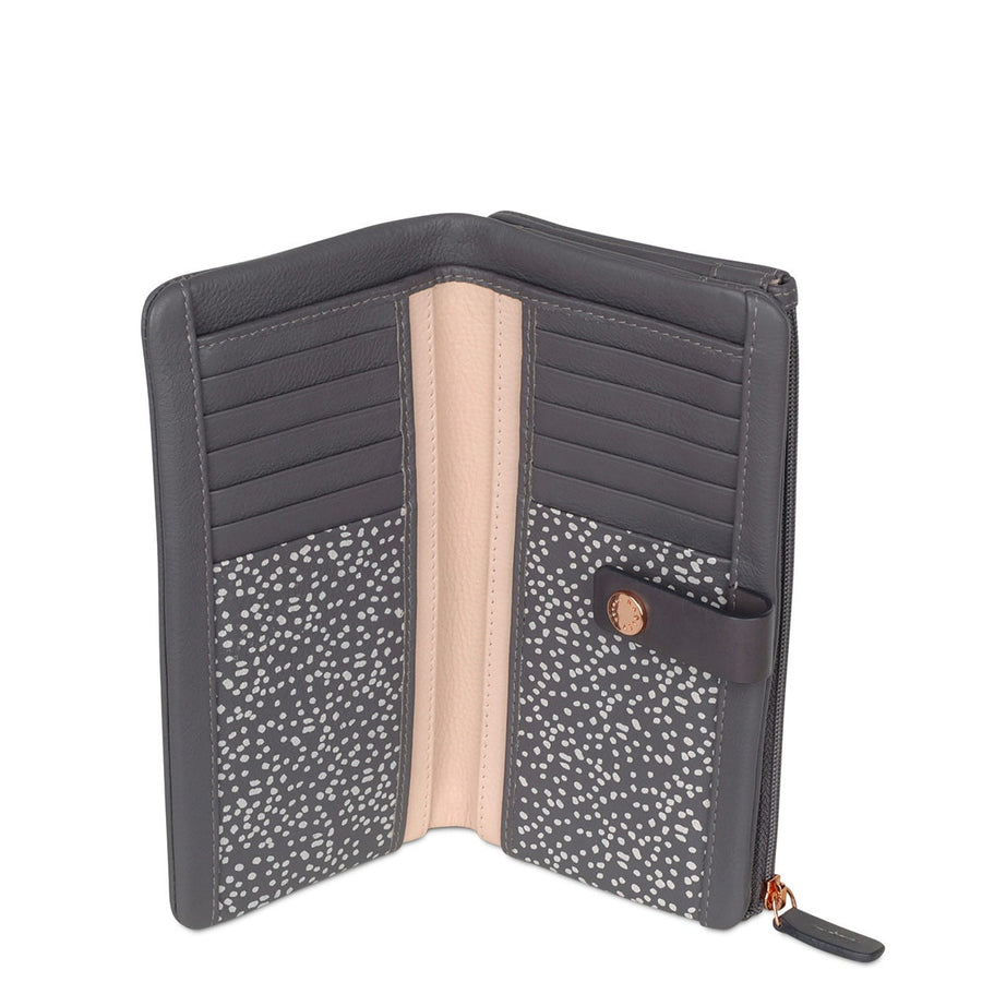 Larkswood Leather Large Bifold Wallet in Charcoal - 13703