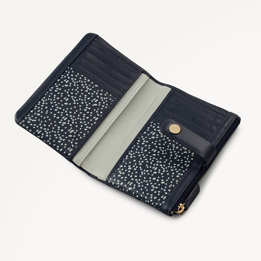 Larkswood Leather Medium Bifold Wallet in Ink - 13712