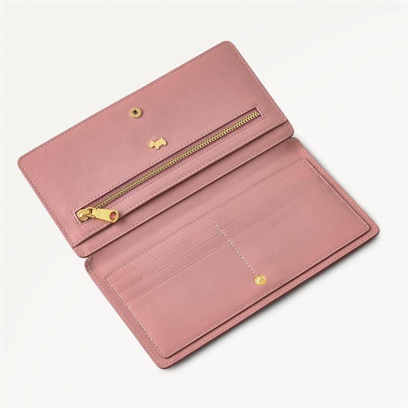Coin Street Leather Large Bifold Wallet in French Rose - 111515