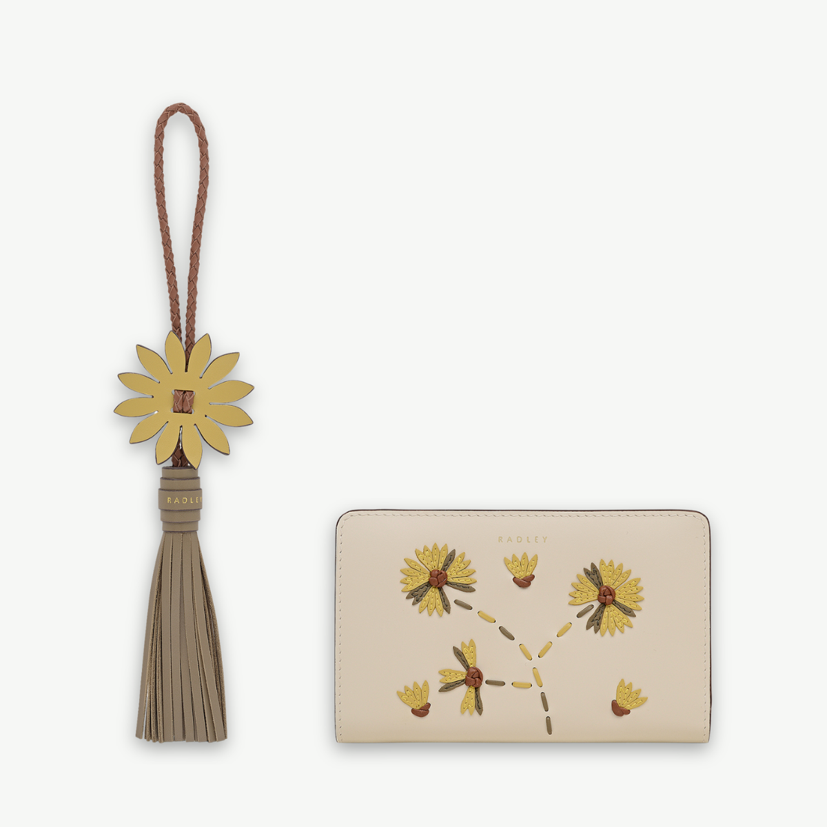 Floral Medium Wallet and Daisy Charm