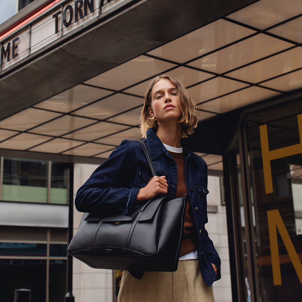 THE CHANCERY LARGE FLAPOVER SHOULDER BLACK