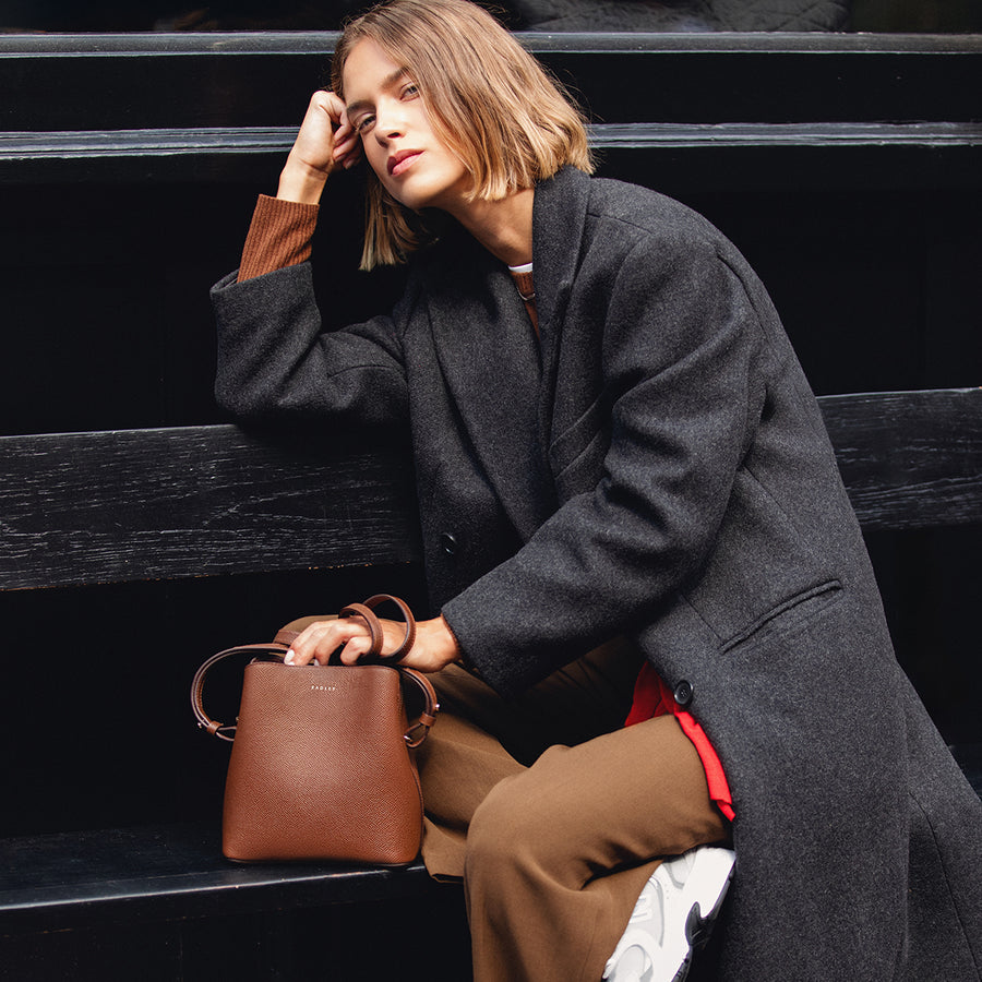 Dukes Place Leather Small Compartment Cross Body Bag in Chocolate - 112130