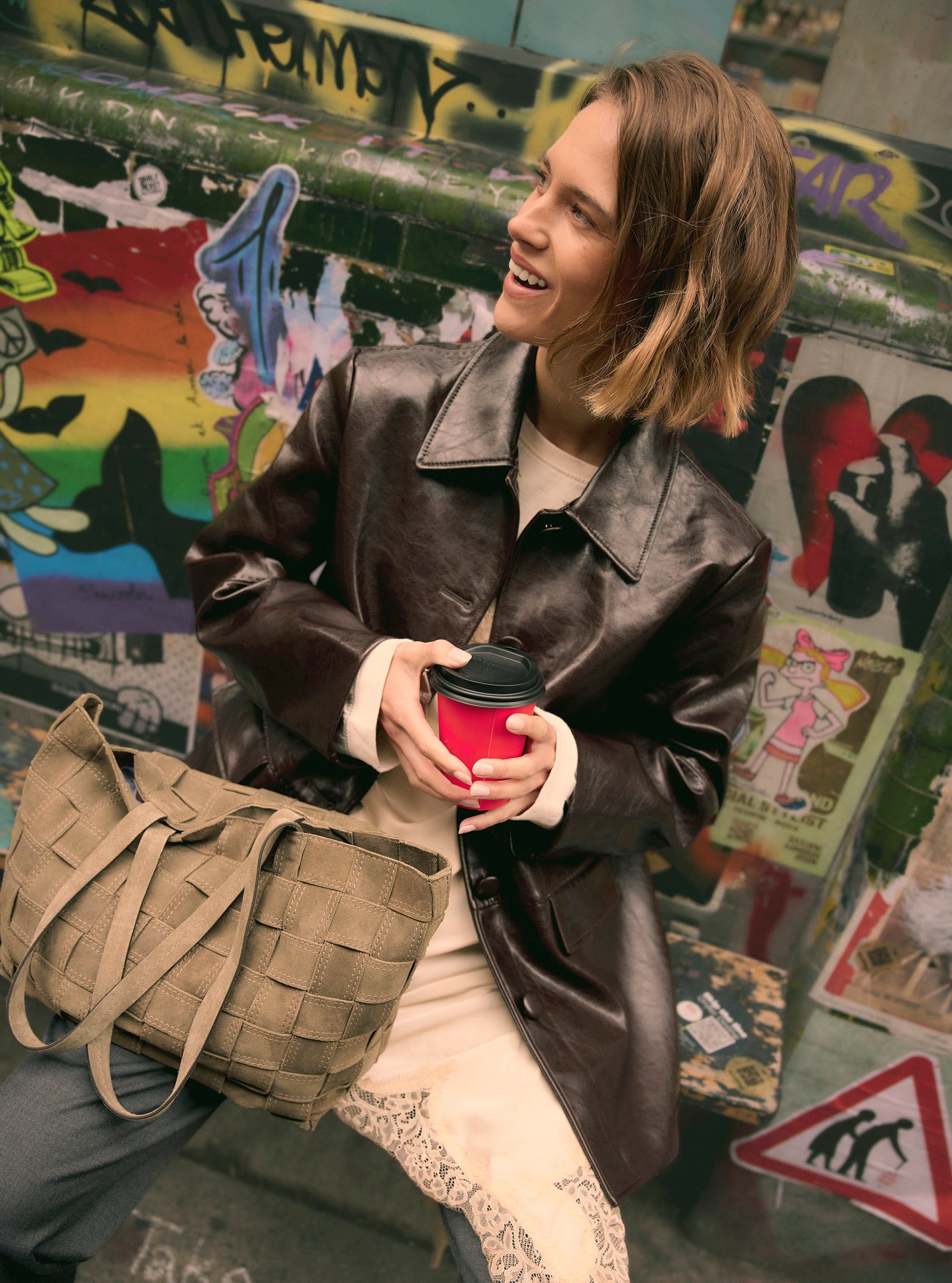 THE ABBEY LARGE OPEN TOP TOTE COFFEE - 113092