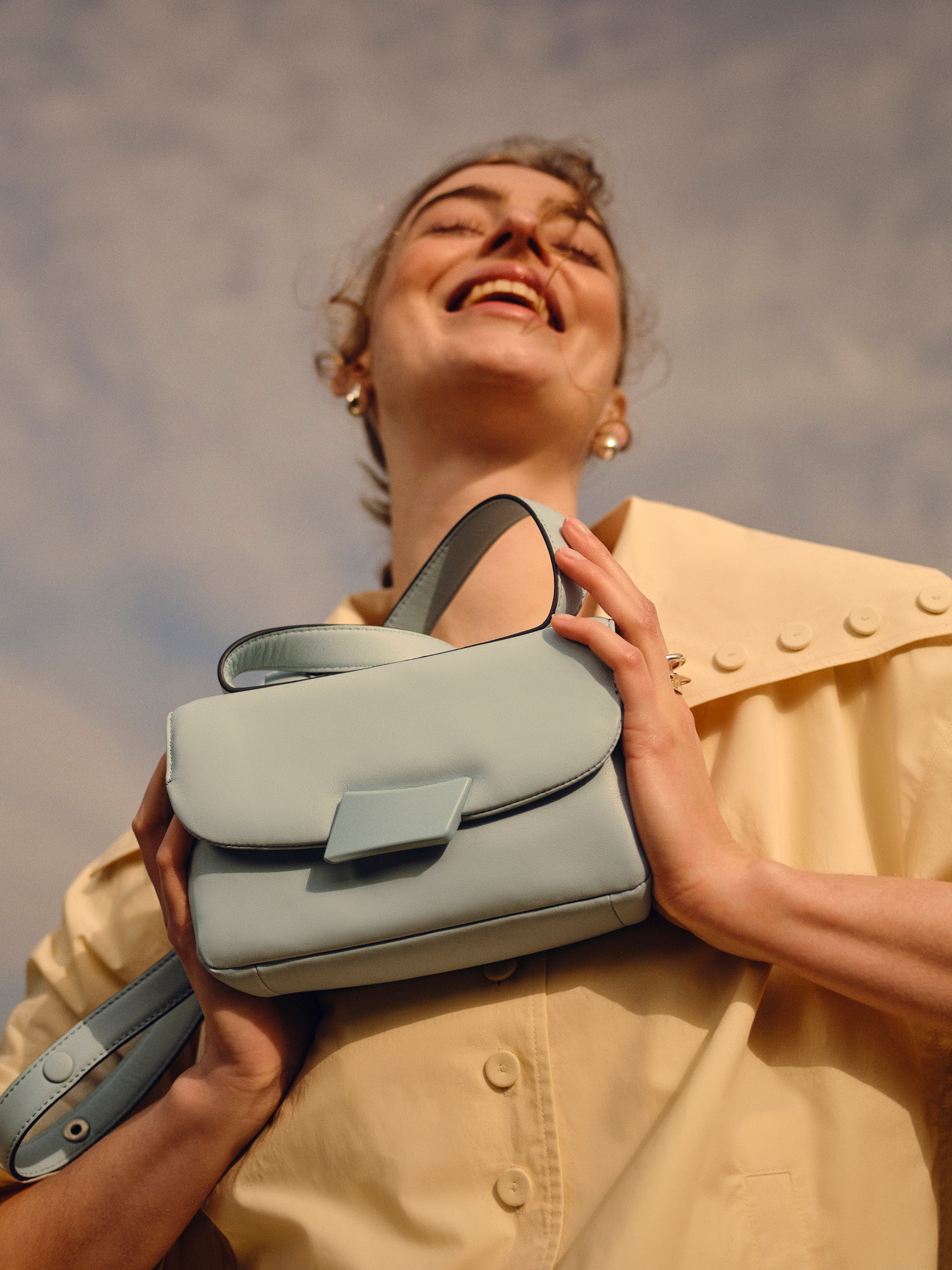 The Belsize - Puffy Small Flapover Shoulder Seafoam - 113828