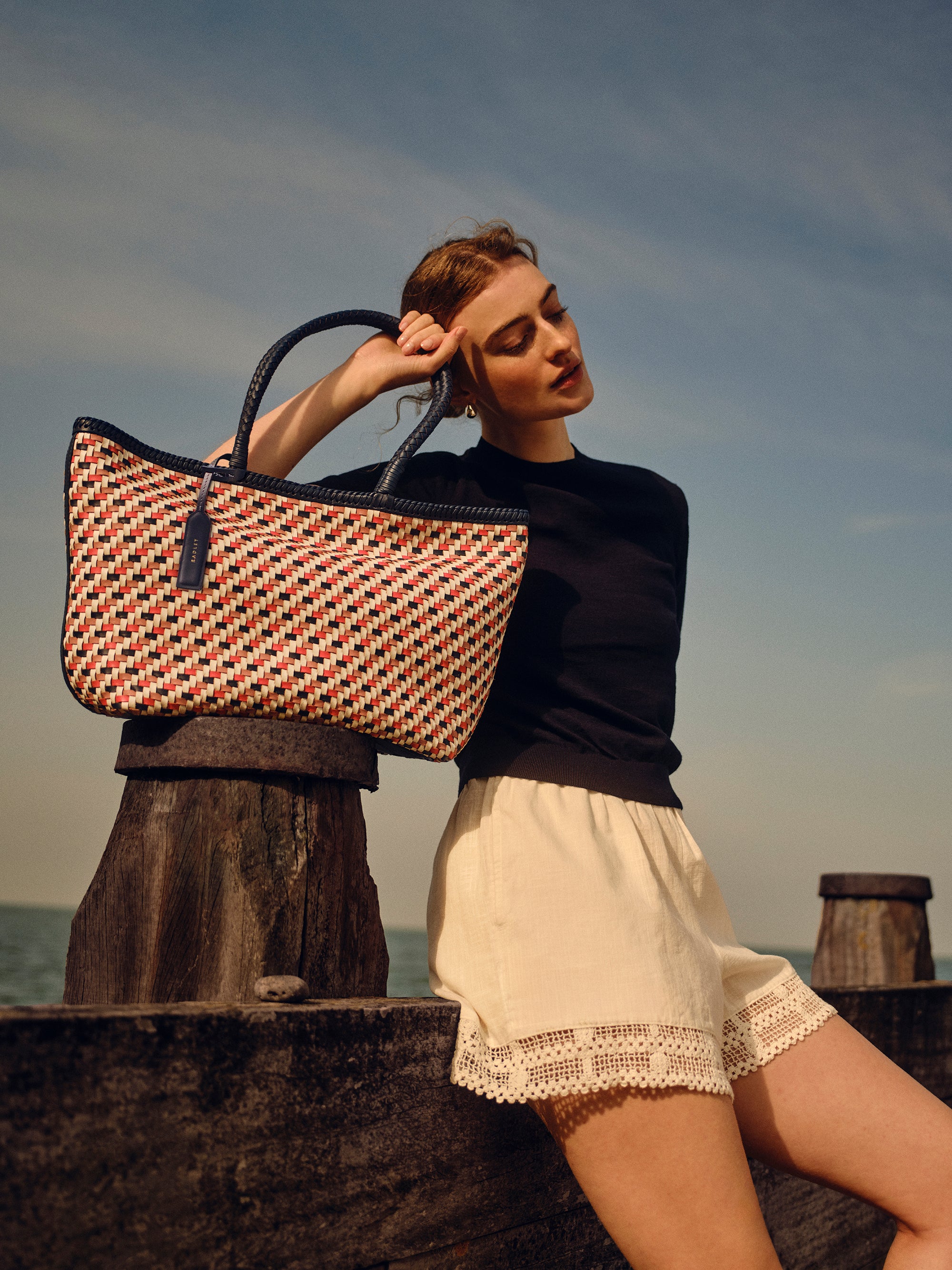 The Sunningdale Medium Open Top Tote Naval - 113833