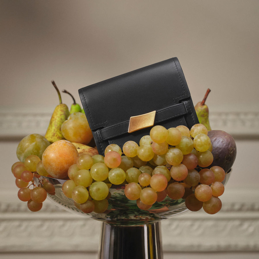 The Christina Medium Flapover Wallet Black - 113159