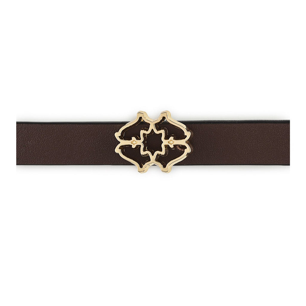 Heirloom Street Skinny Belt in Walnut - B8477208N