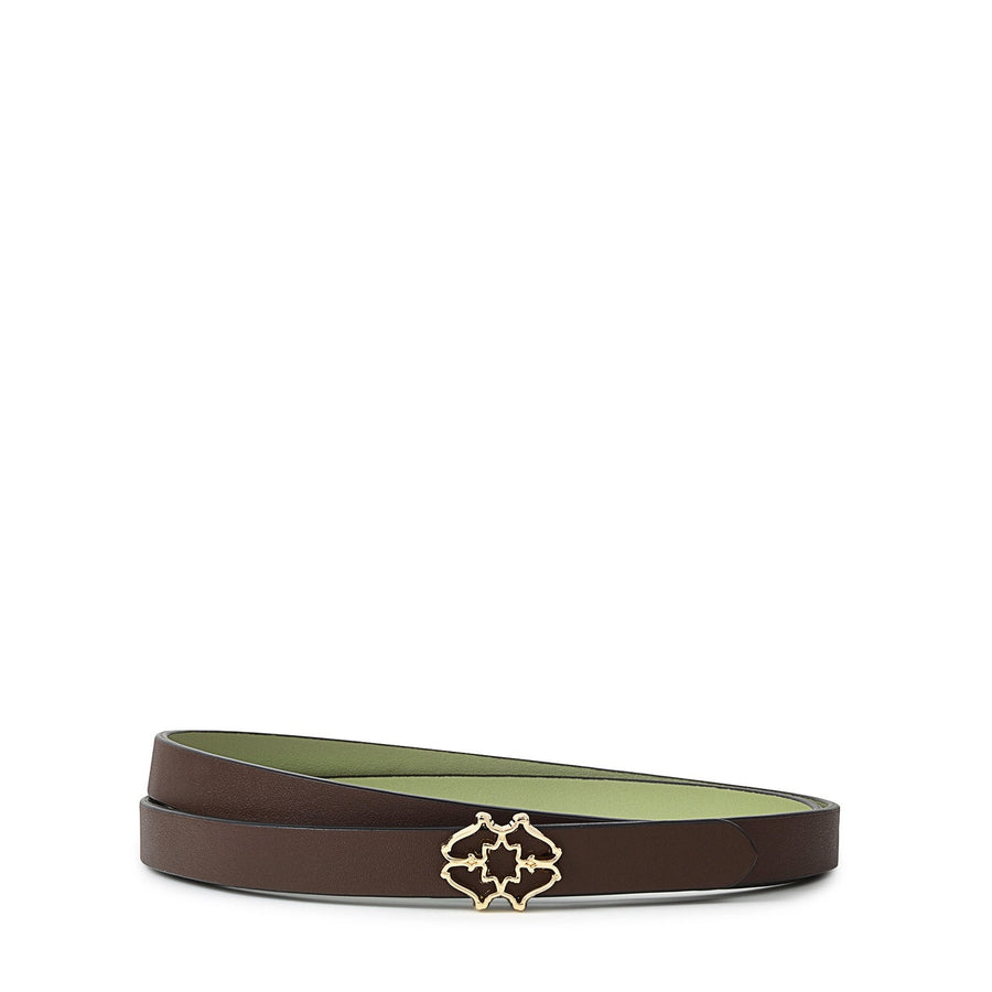 Heirloom Street Skinny Belt in Walnut - B8477208N