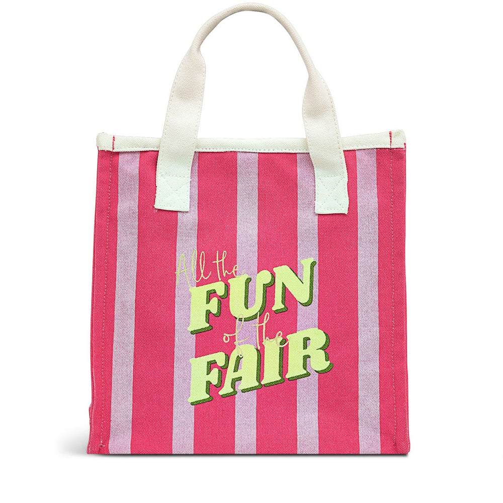 Magic Carousel Fabric Small Open Top Satchel in Coulis - C1379673