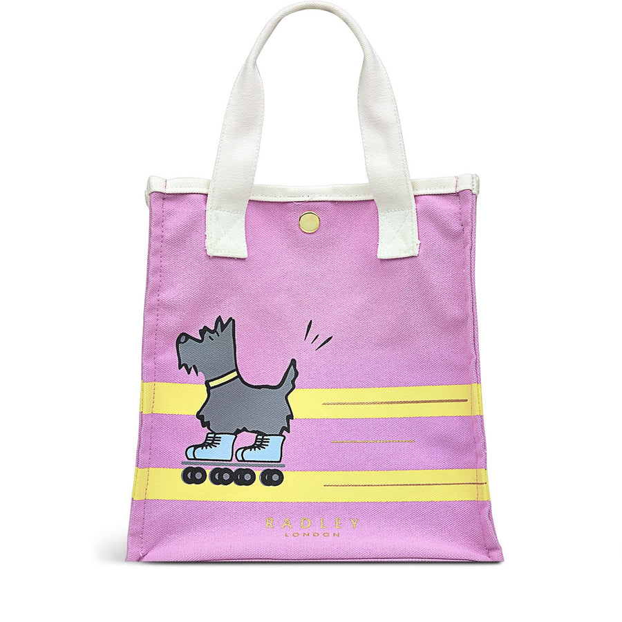 Get Your Skates On Fabric Small Open Top Satchel in Sugar Pink - C1389679
