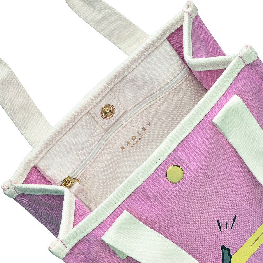 Get Your Skates On Fabric Small Open Top Satchel in Sugar Pink - C1389679