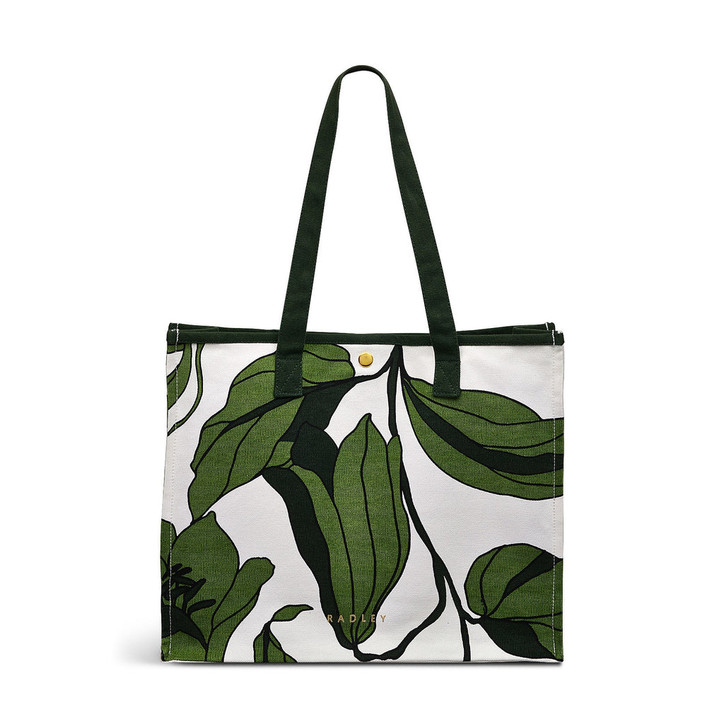Bonsai Floral Fabric Large Open Top Tote in Natural - C2554287