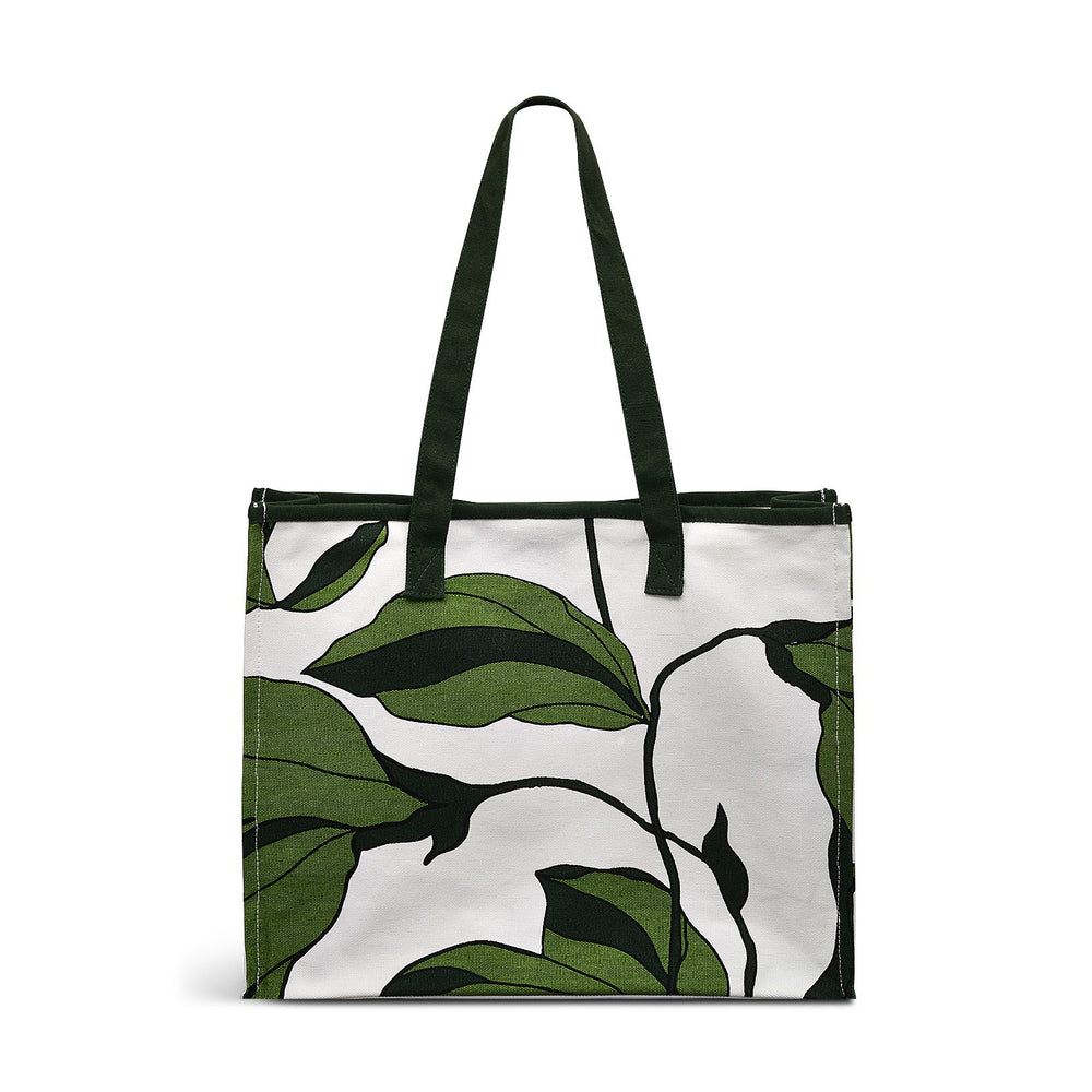 Bonsai Floral Fabric Large Open Top Tote in Natural - C2554287
