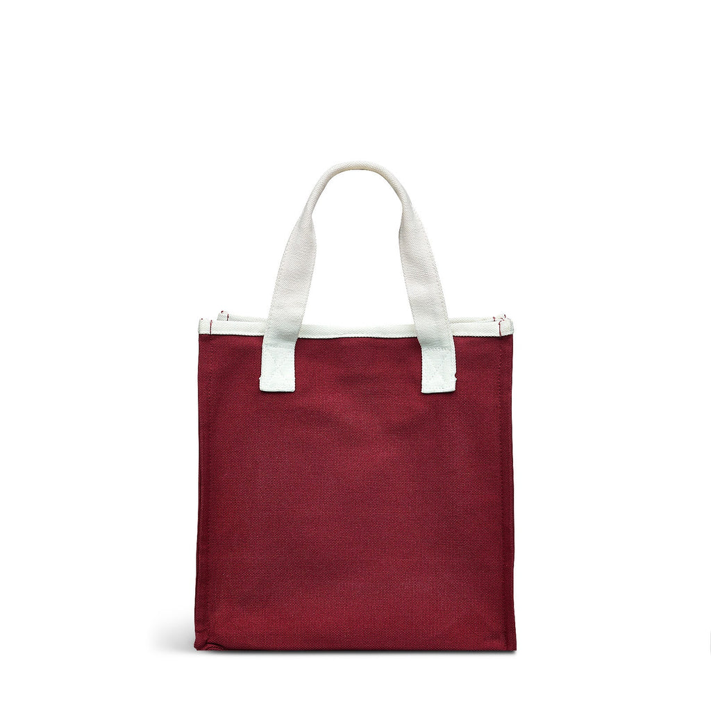 Abstract Rose Small Open Top Satchel in Cranberry - C2556604