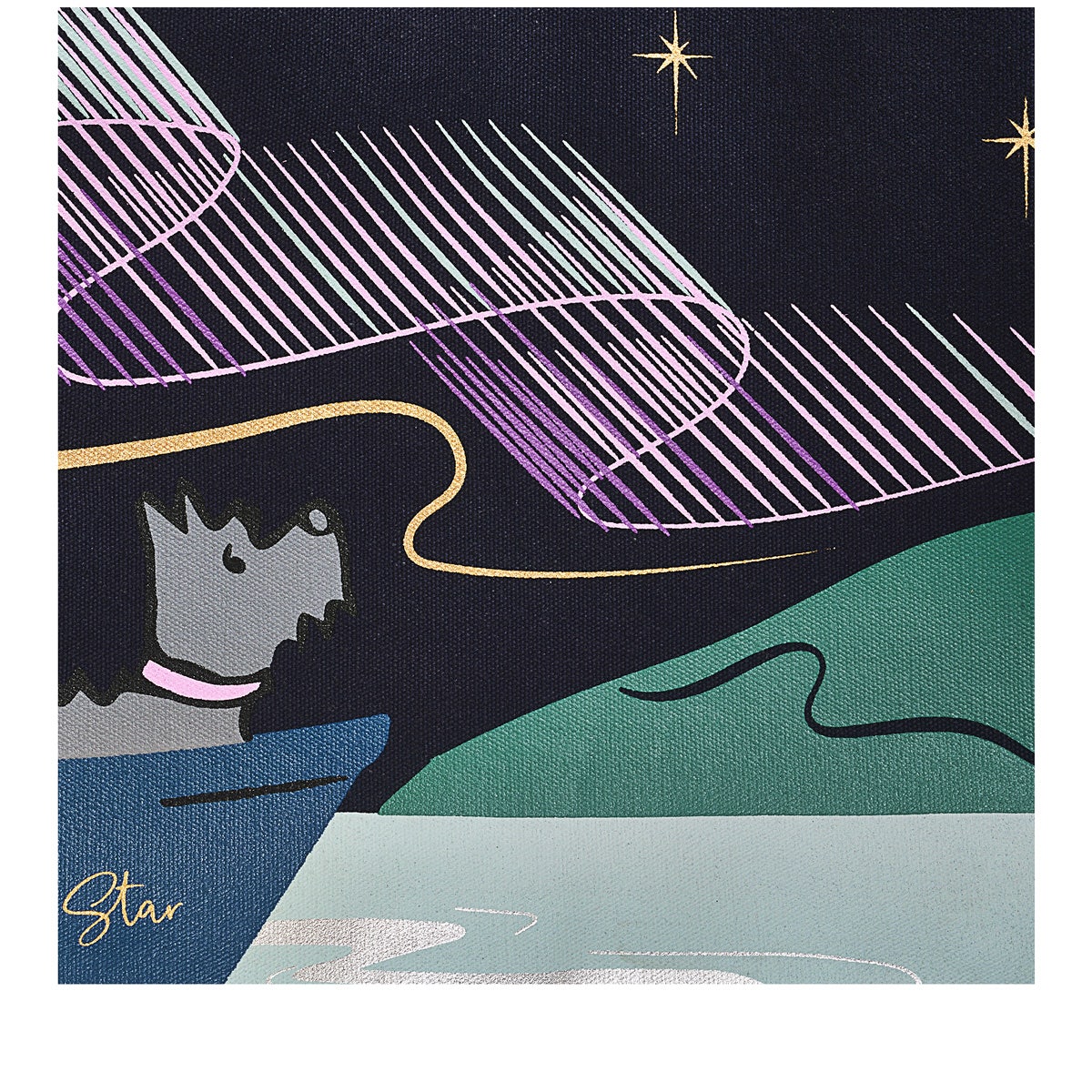 WANDERING STAR LARGE OPEN TOP TOTE INK