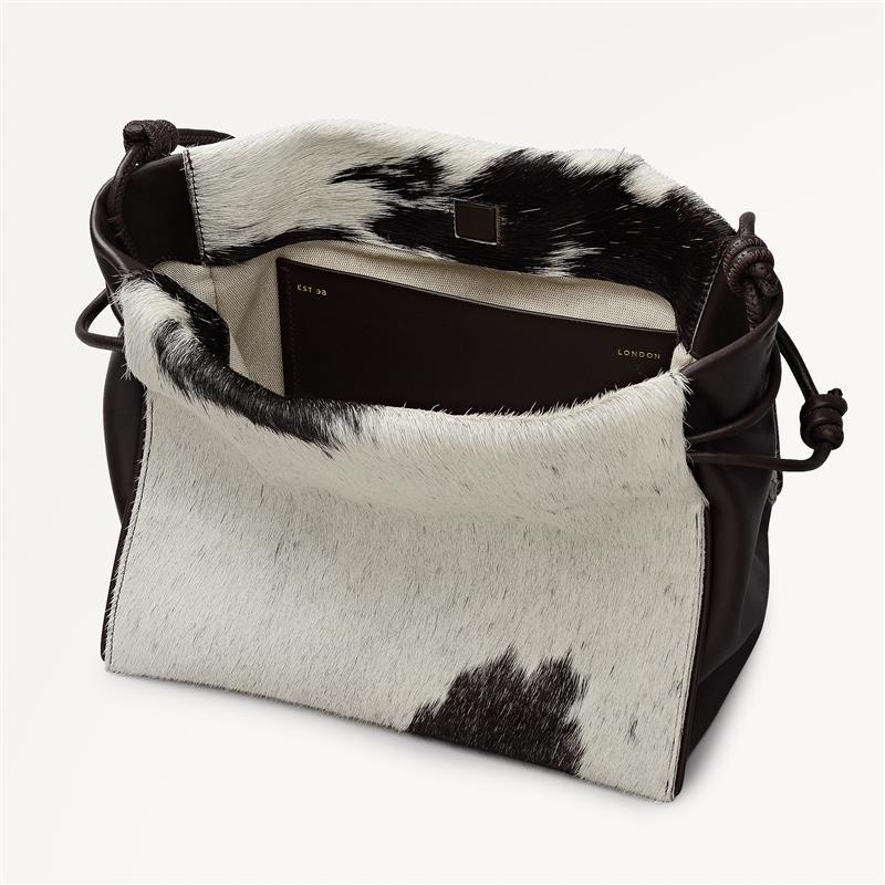 The Roxburgh - Cow Hide Medium Drawstring Shoulder Dark Oak - 113070