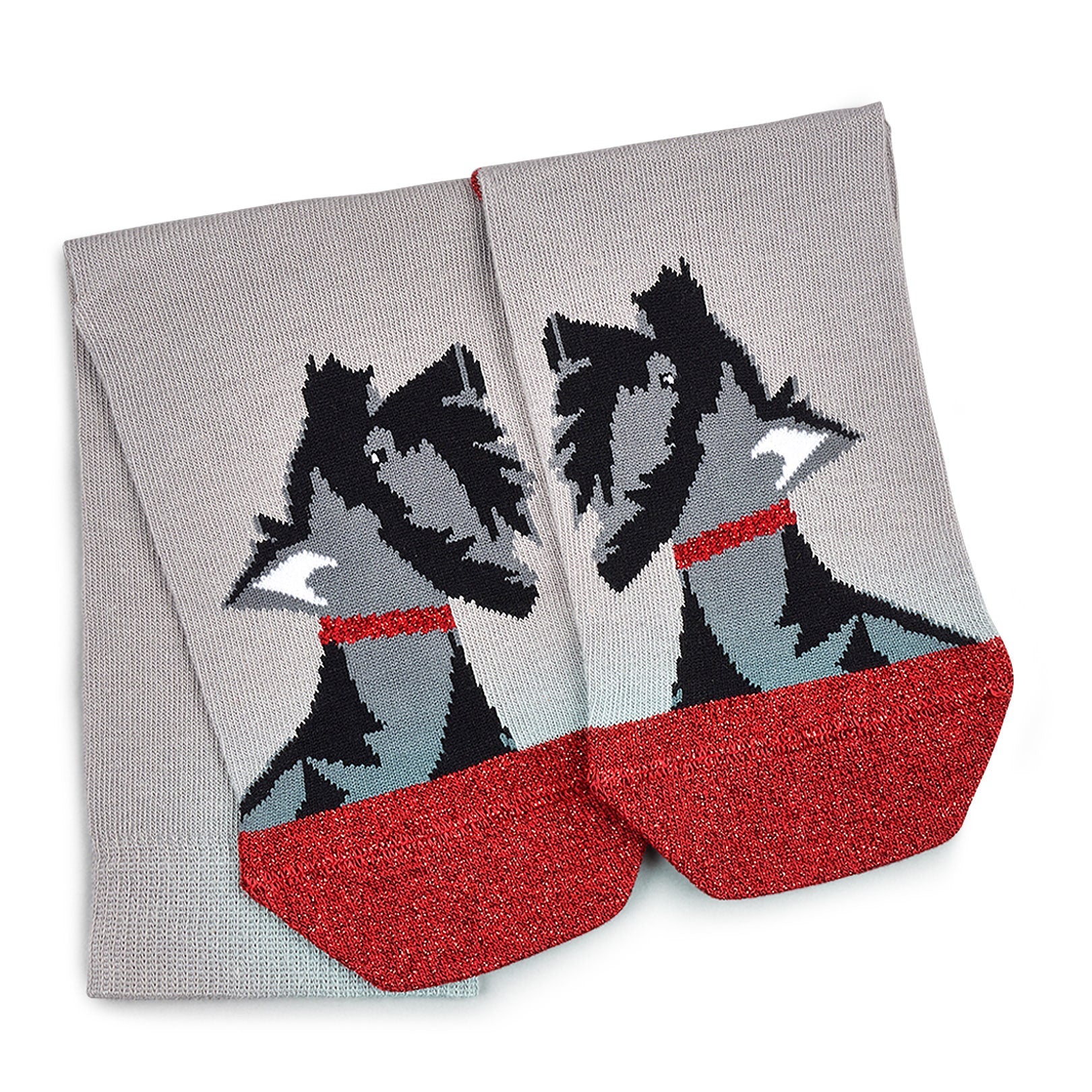 Festive Dogs Fabric 1 Pk Dog Socks in Ash - G249836