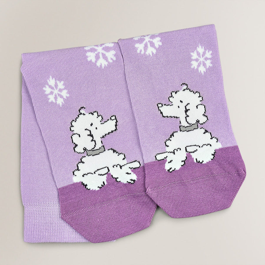 Festive Dogs Fabric 1 Pk Dog Socks in Bellflower - G2500534