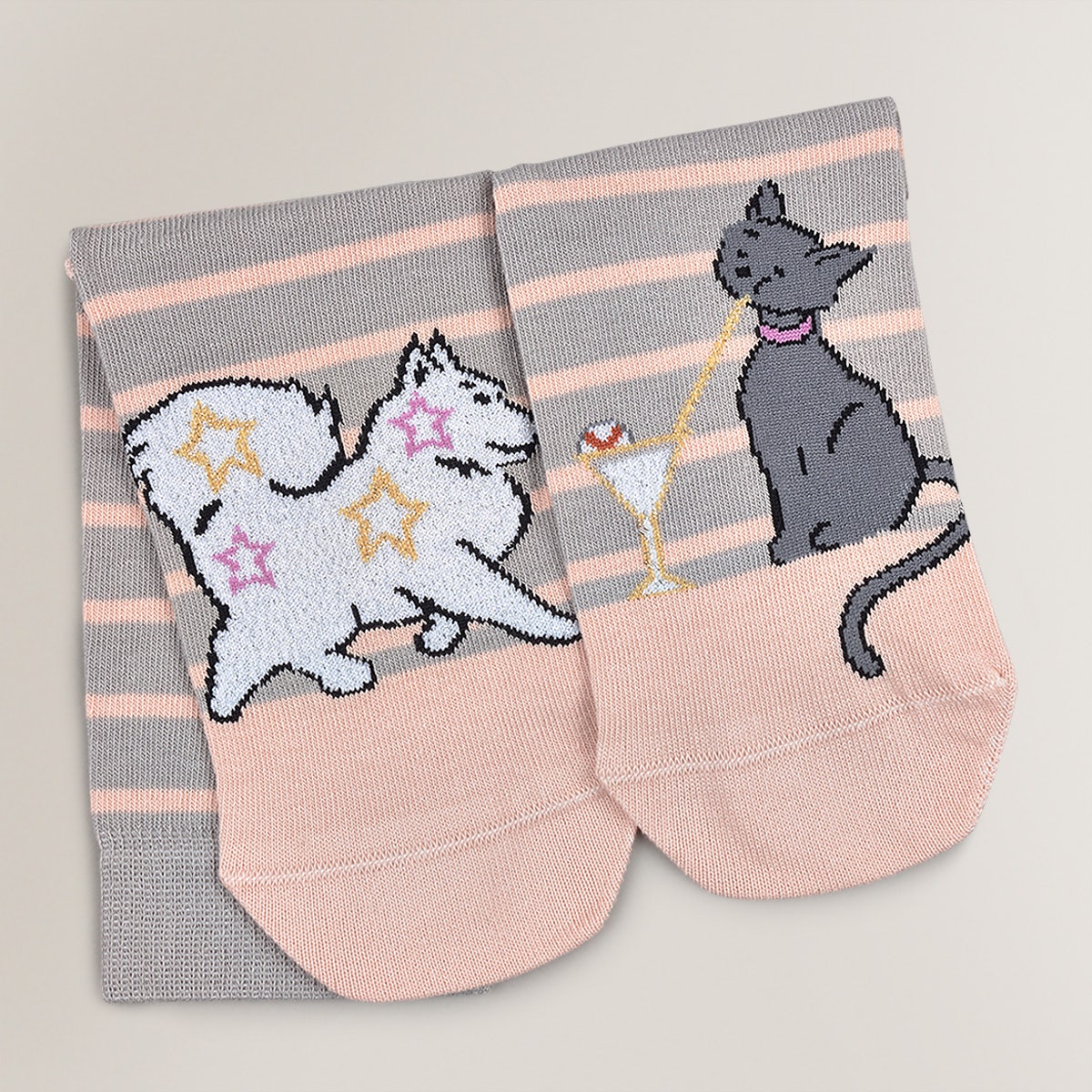 Festive Dogs Fabric 1 Pk Dog Socks in Ash - G2498360