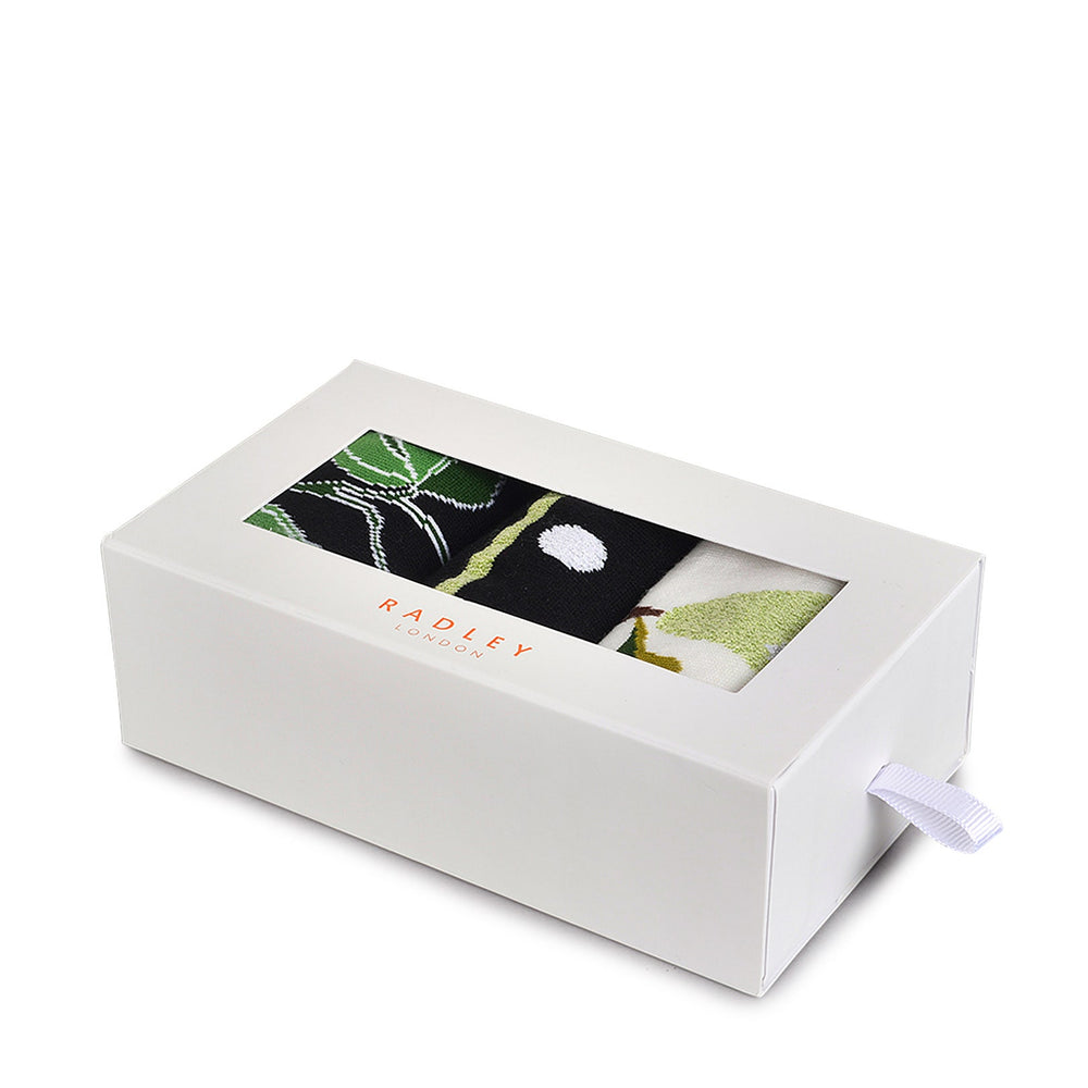 Radley Floral Fabric Sock Set in Black - G2503001