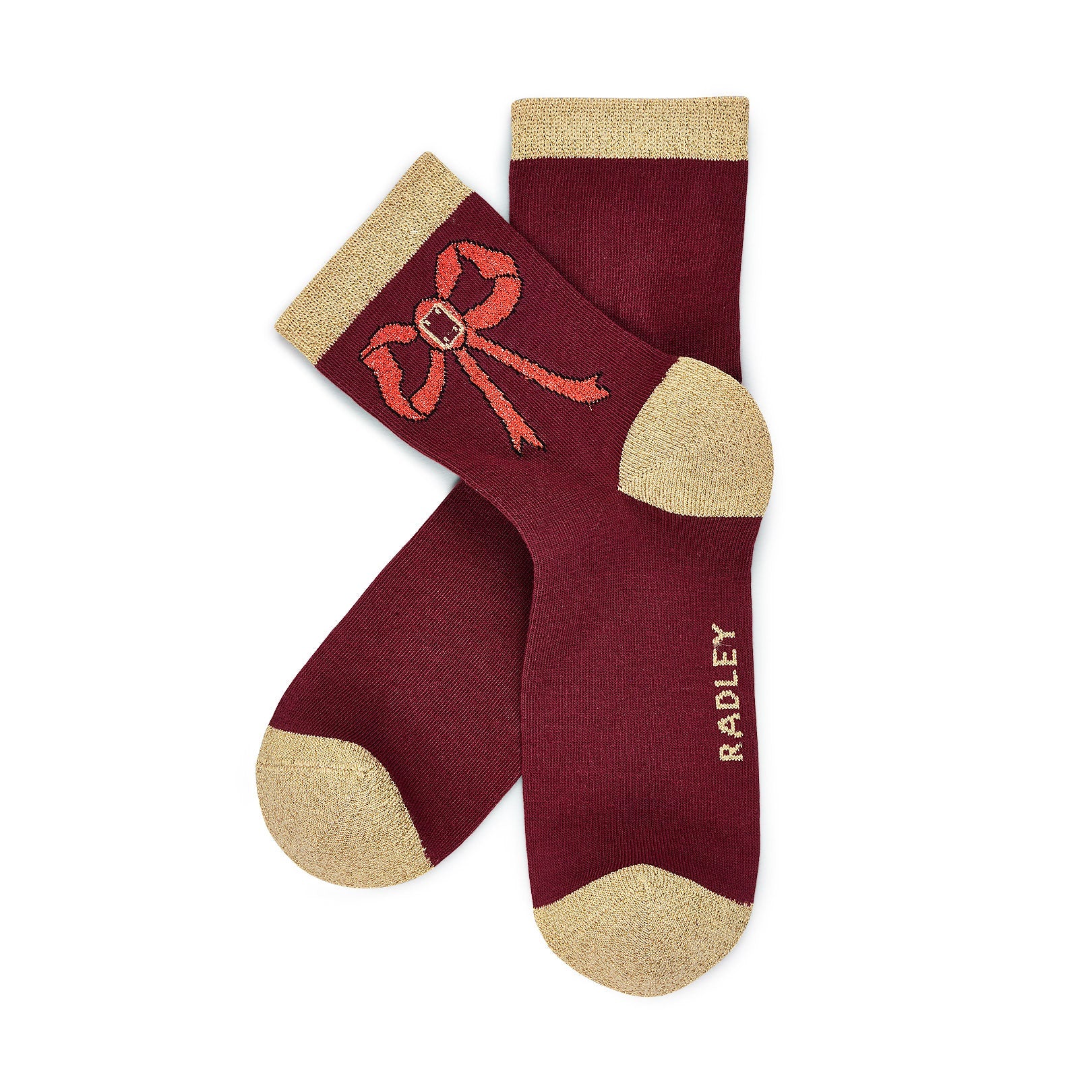 Song Birds Fabric Sock Set in Cranberry - G2505604