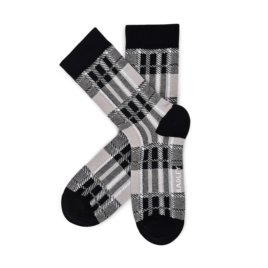 Radley Check Fabric Sock Set in Ash - G250636
