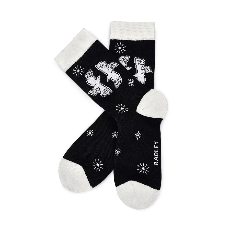 Radley Check Fabric Sock Set in Ash - G250636