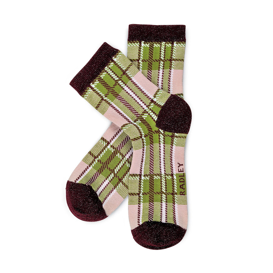 Radley Check Fabric Sock Set in Bonsai - G2507317