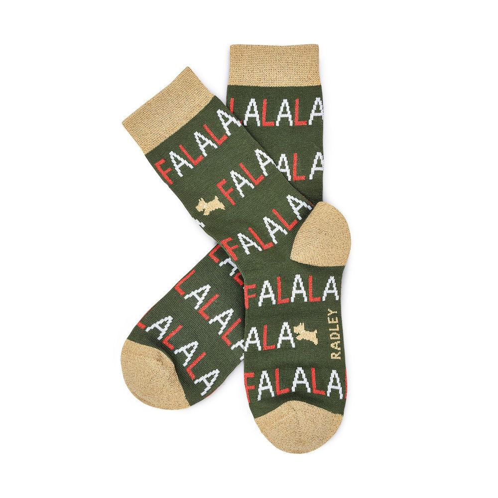 Festive Fairisle Fabric Sock Set in Lava - G2508625