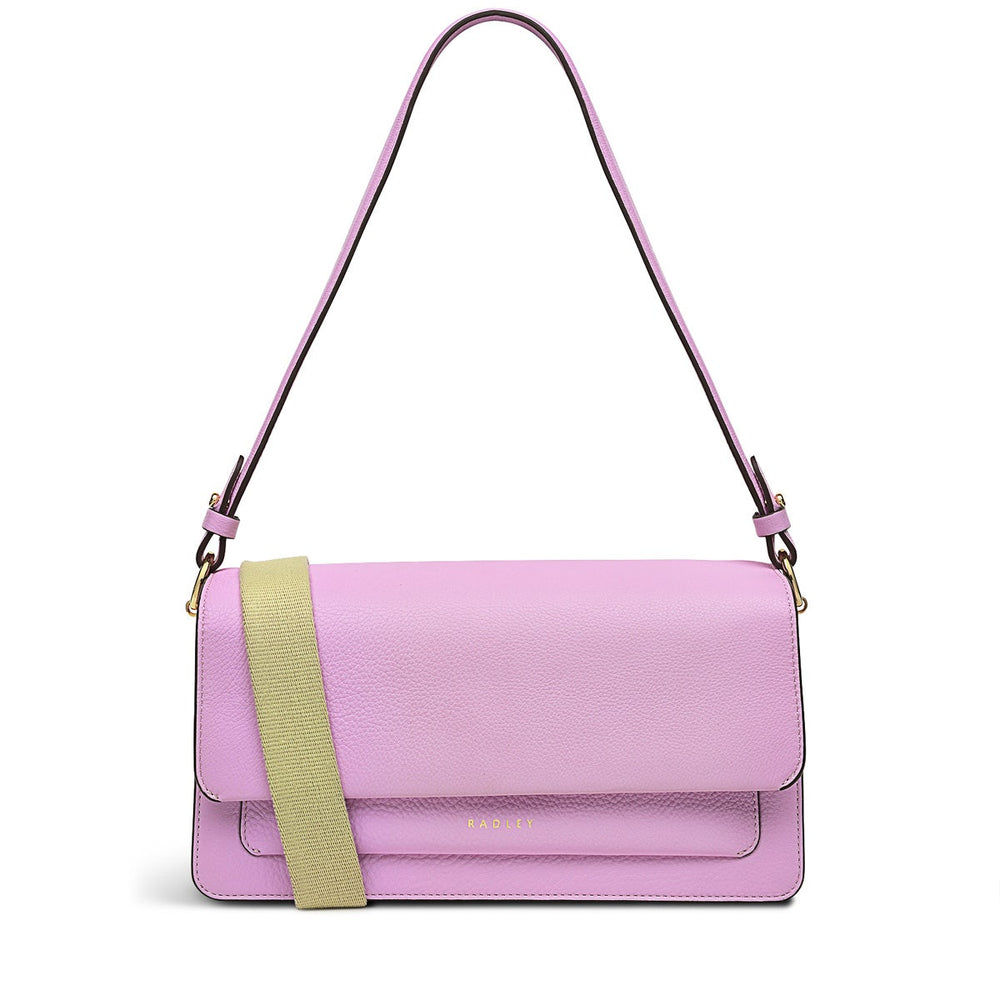 Leather Lane Leather Medium Flapover Shoulder Bag in Sugar Pink - H1234679