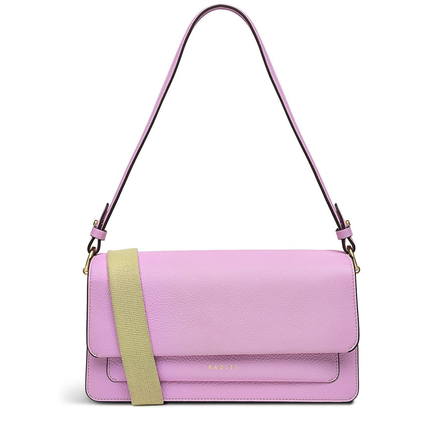 Leather Lane Leather Medium Flapover Shoulder Bag in Sugar Pink - H1234679