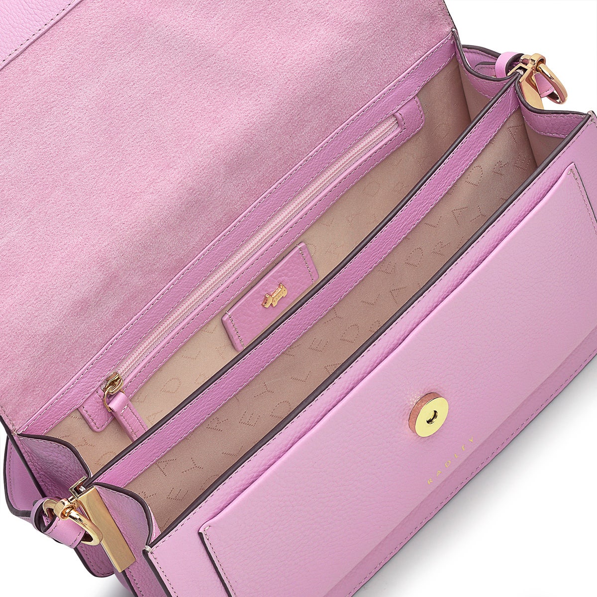 Leather Lane Leather Medium Flapover Shoulder Bag in Sugar Pink - H1234679