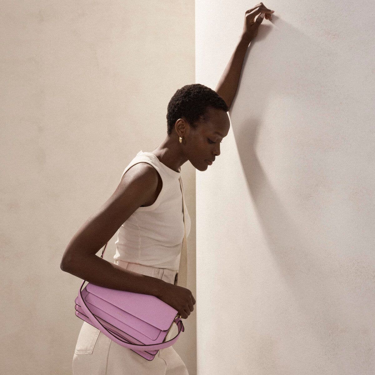 Leather Lane Leather Medium Flapover Shoulder Bag in Sugar Pink - H1234679