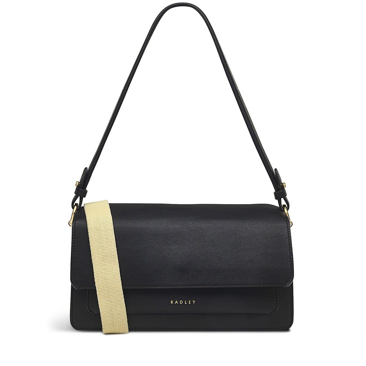 Leather Lane Leather Medium Flapover Shoulder Bag in Black - H1235001