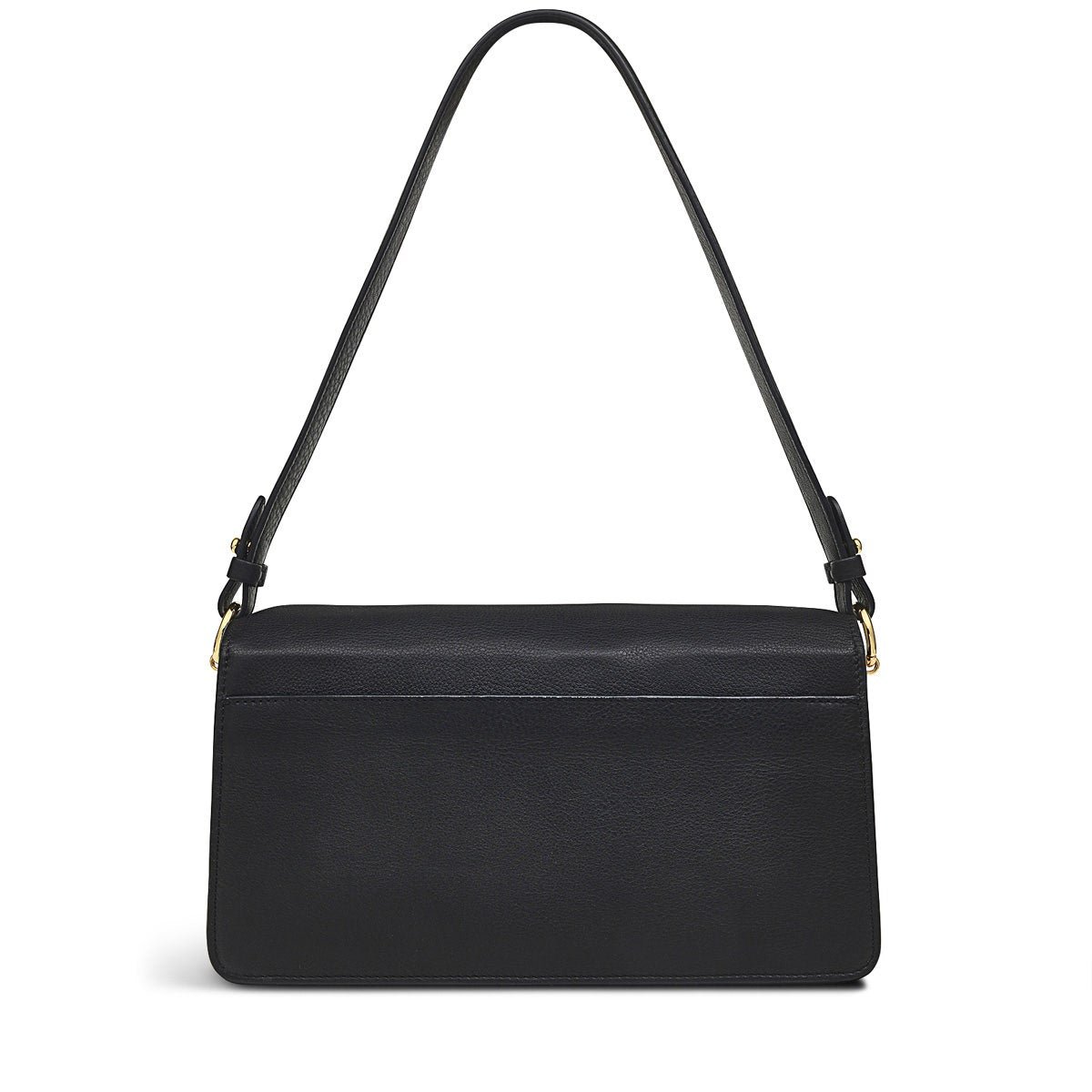 Leather Lane Leather Medium Flapover Shoulder Bag in Black - H1235001