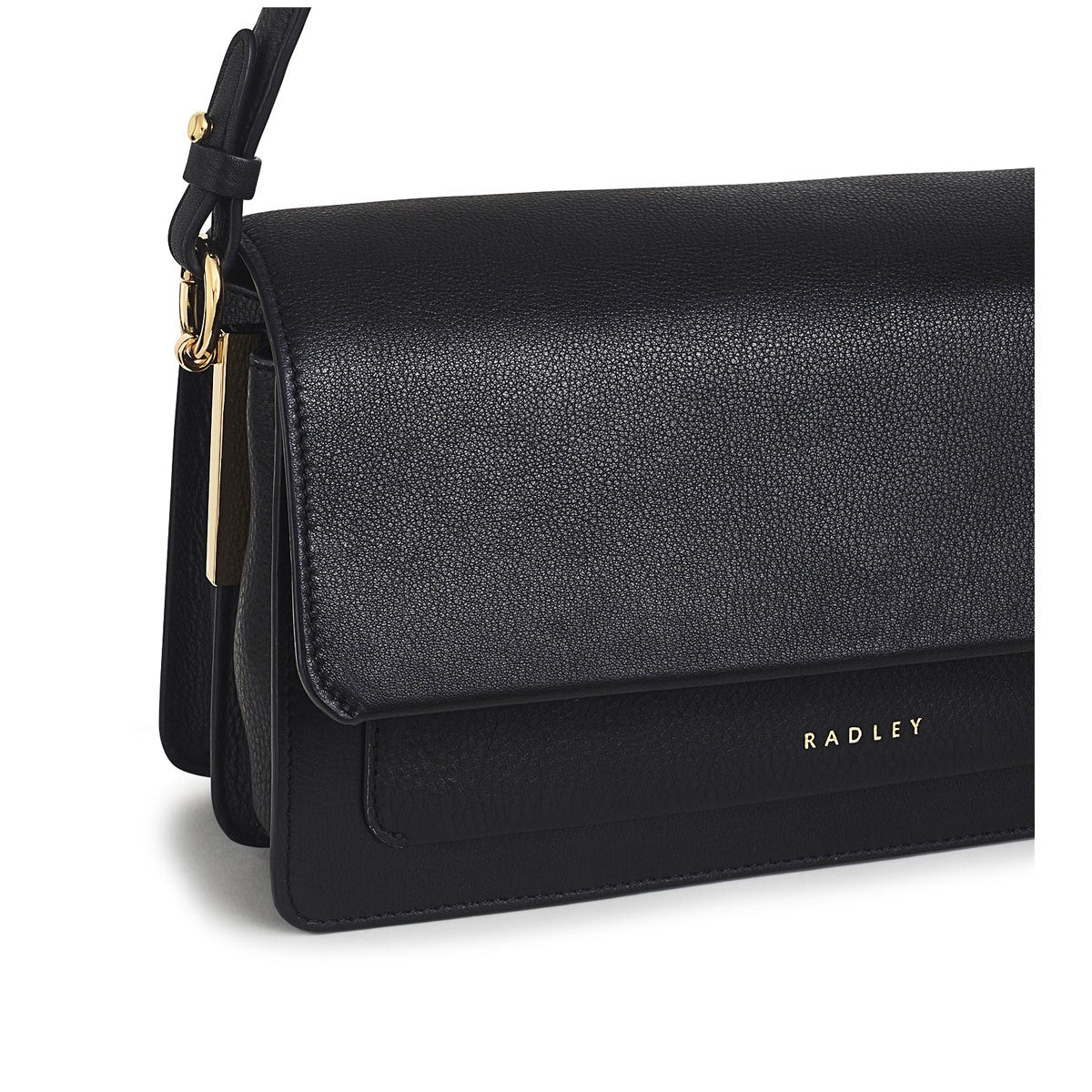Leather Lane Leather Medium Flapover Shoulder Bag in Black - H1235001