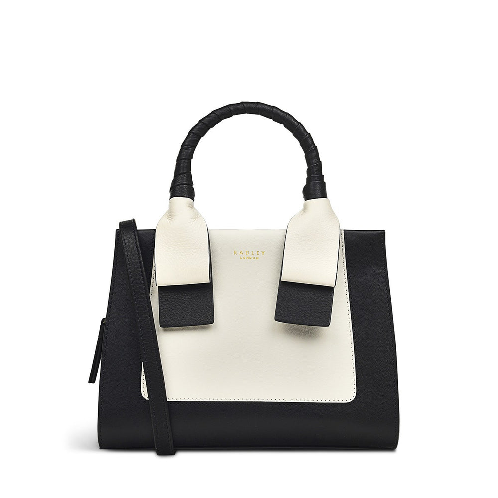 Finch Lane Leather Small Ziptop Satchel Bag in Black - H1236109