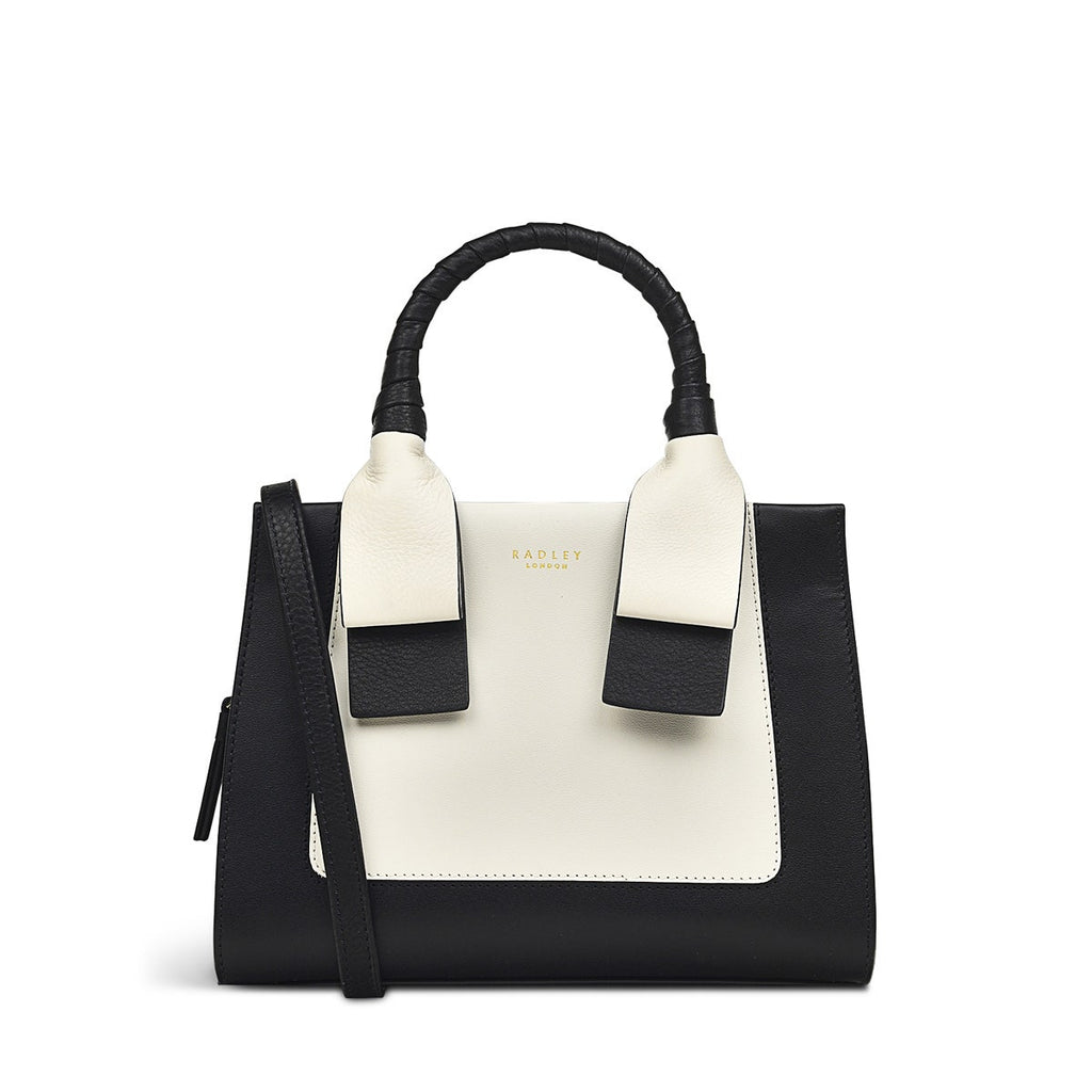 Finch Lane Leather Small Ziptop Satchel Bag in Black - H1236109
