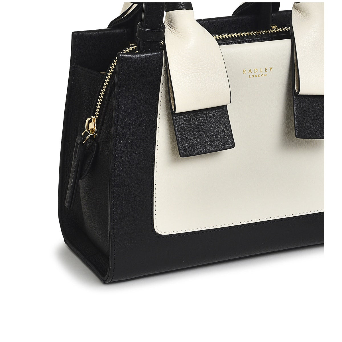 Finch Lane Leather Small Ziptop Satchel Bag in Black - H1236109