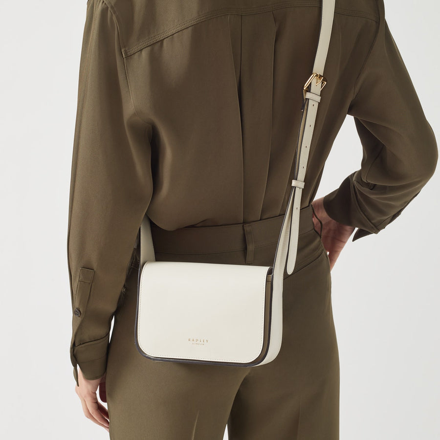 Westwell Lane Leather Small Flapover Crossbody Bag in Chalk - H1238109