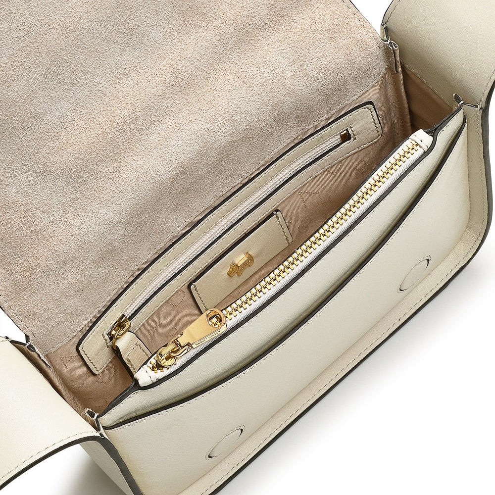 Westwell Lane Leather Small Flapover Crossbody Bag in Chalk - H1238109