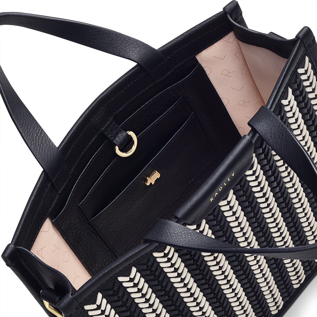 Audley Drive Leather Small Open Top Grab Bag in Black - H1245001