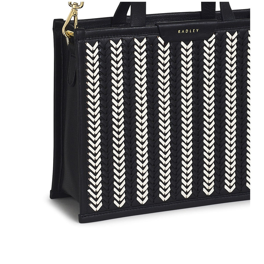 Audley Drive Leather Small Open Top Grab Bag in Black - H1245001