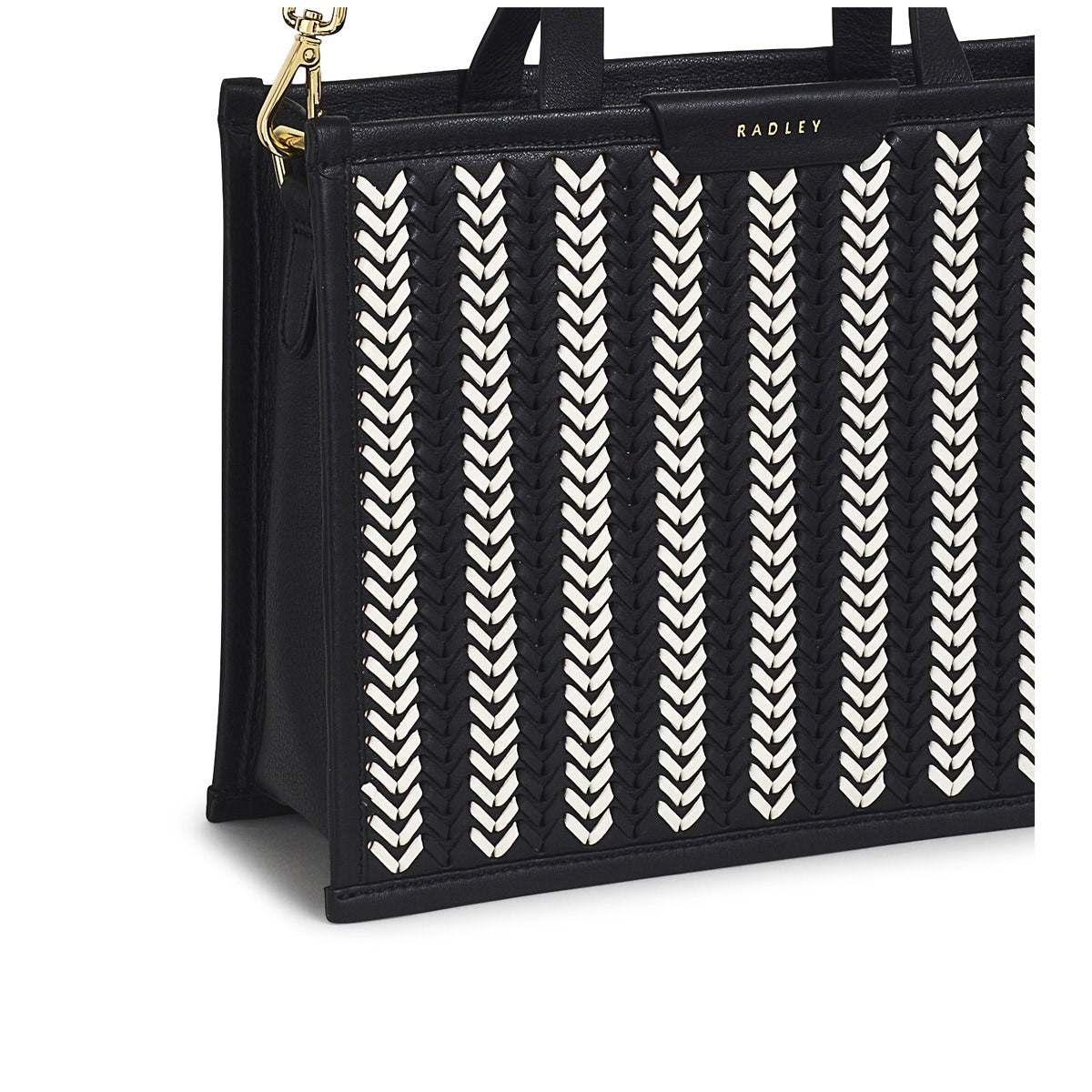 Audley Drive Leather Small Open Top Grab Bag in Black - H1245001