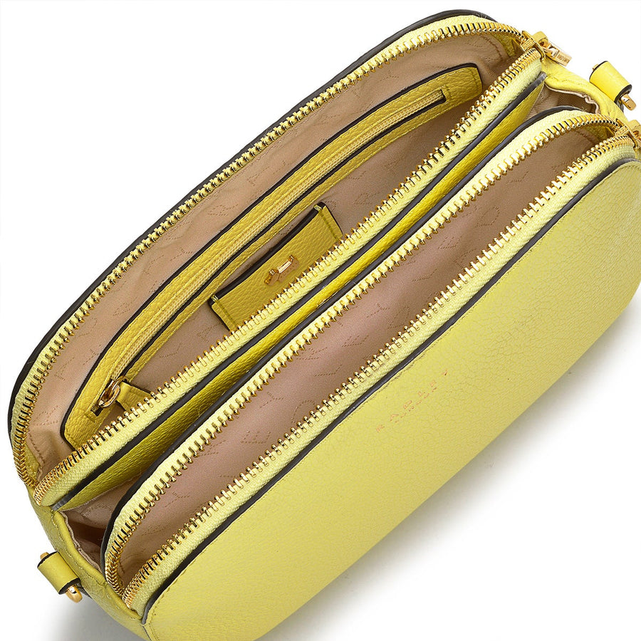 Dukes Place Leather Medium Ziptop Crossbody Bag in Panna Cotta - H1247745