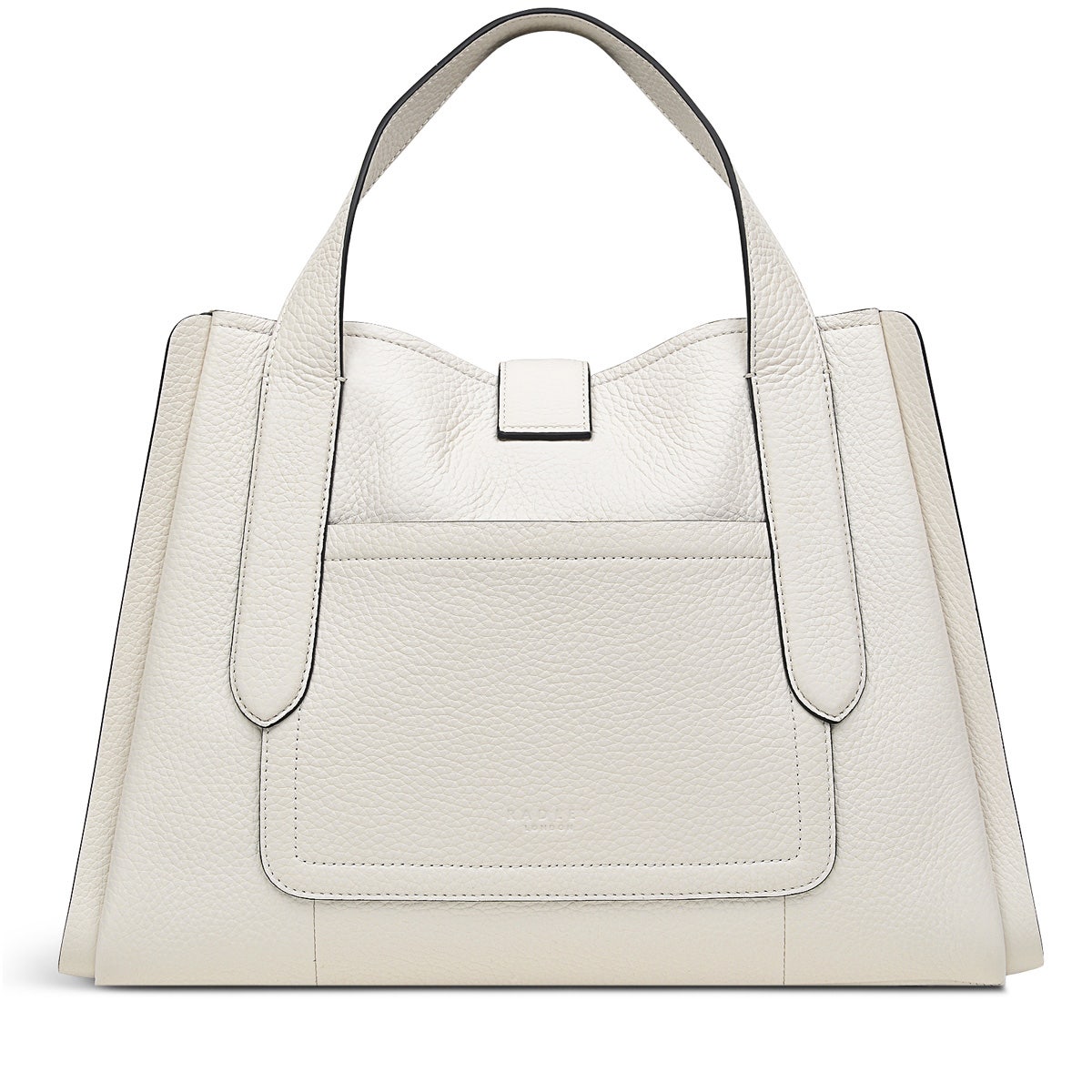 Sloane Street Leather Medium Ziptop Satchel Bag in Chalk - H1251109