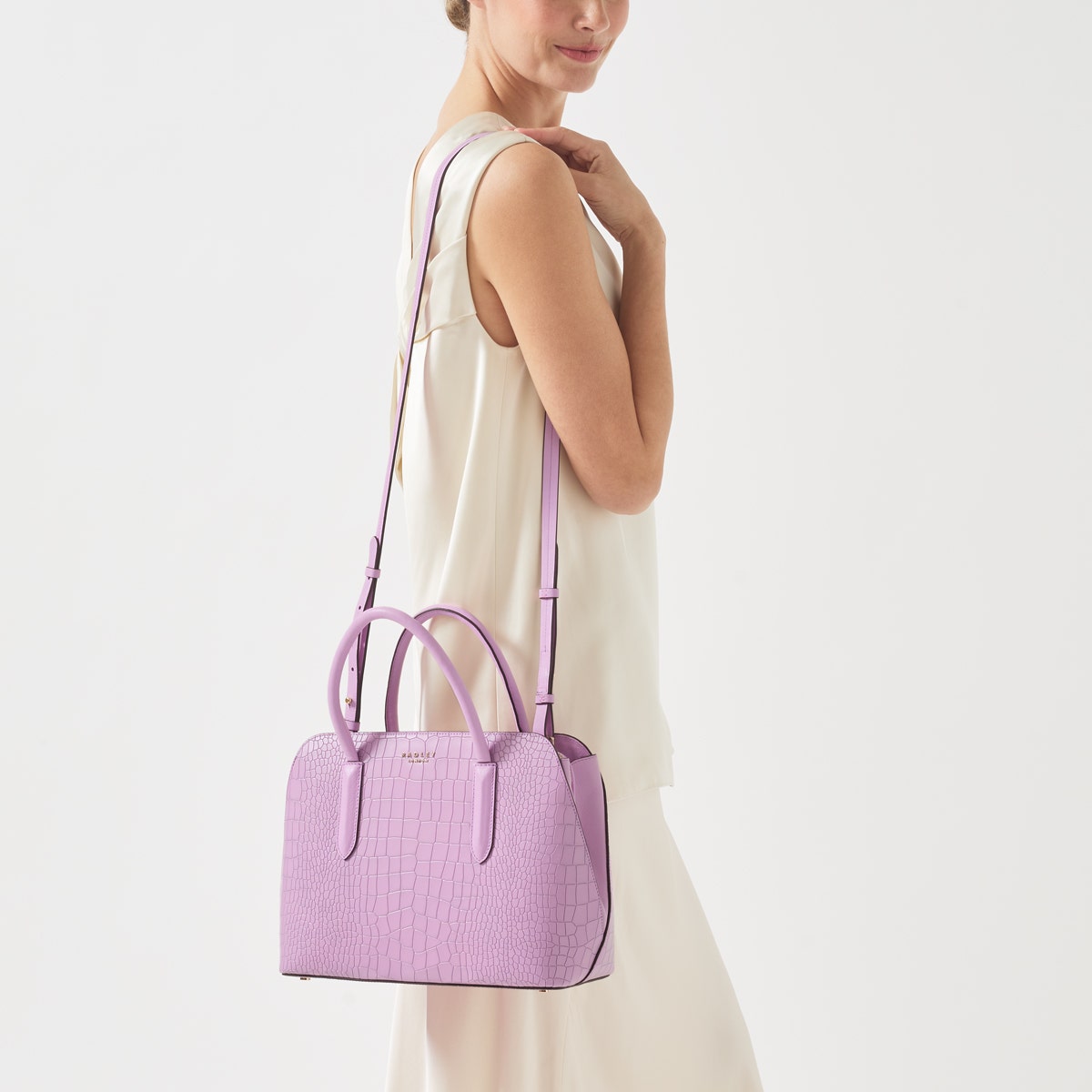 Sugar Pink Grab Bag | Liverpool Street 2.0 Faux Croc AW24 | Radley